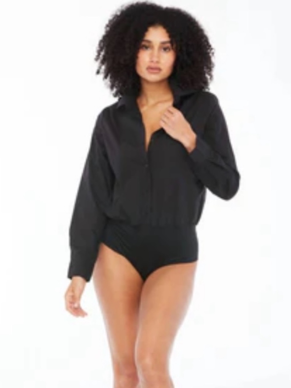 #80 SUNDAY’S Black Ana Long-Sleeve Bodysuit